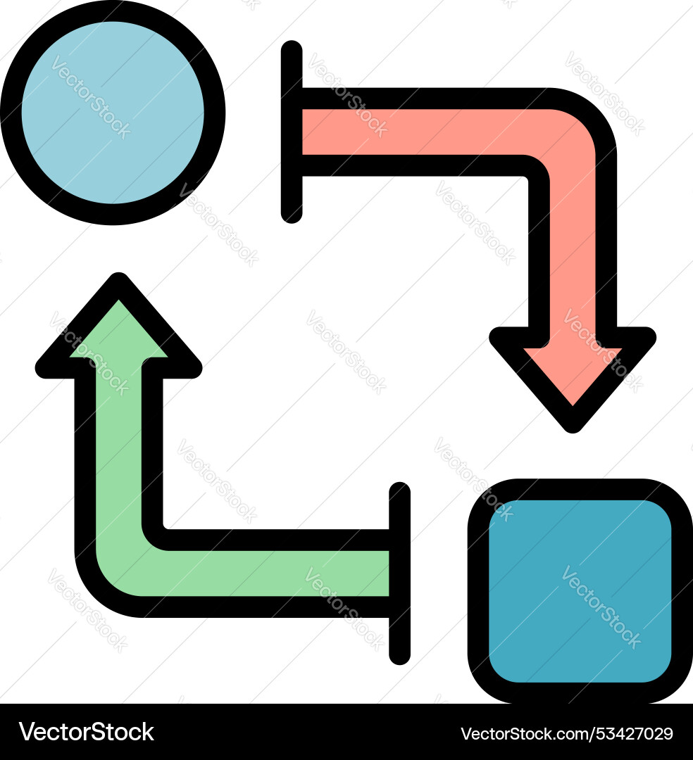 Data flow management with arrows showing direction Data flow management with arrows showing direction vector image