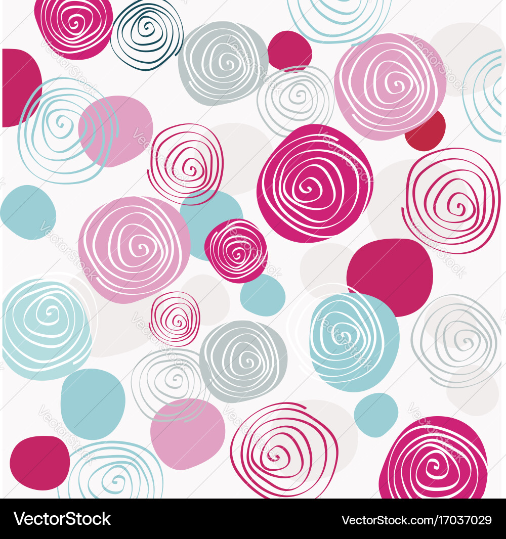 Decorative pattern with drawn circles background vector image