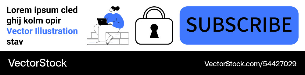 Digital subscription call to action with person Vector Image