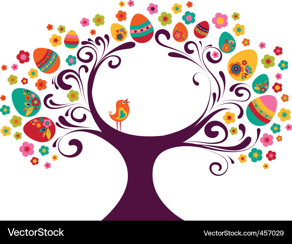 Easter Tree with Eggs vector image