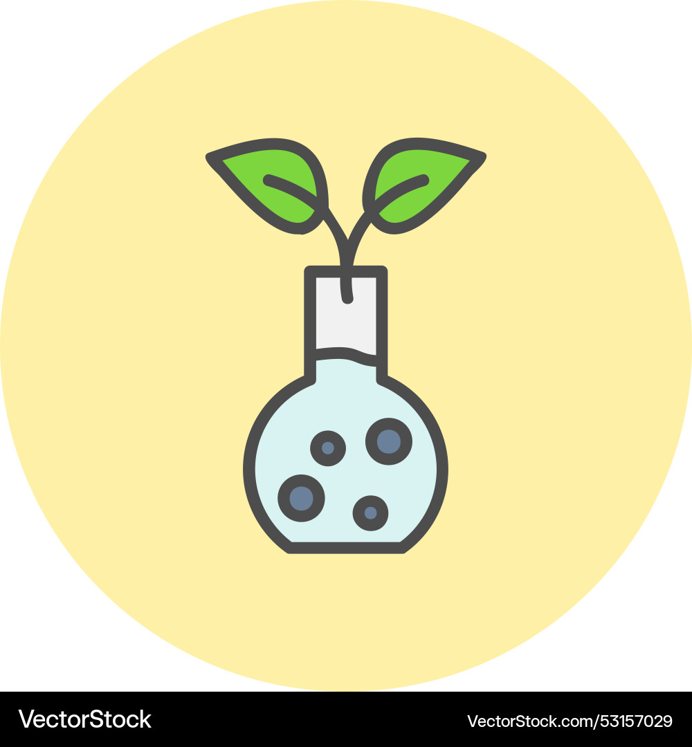 Flask line filled circle icon vector image