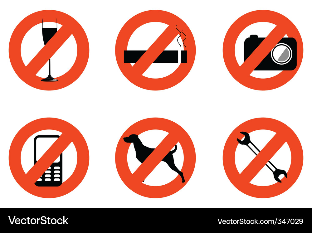 Forbidden icons Vector Image
