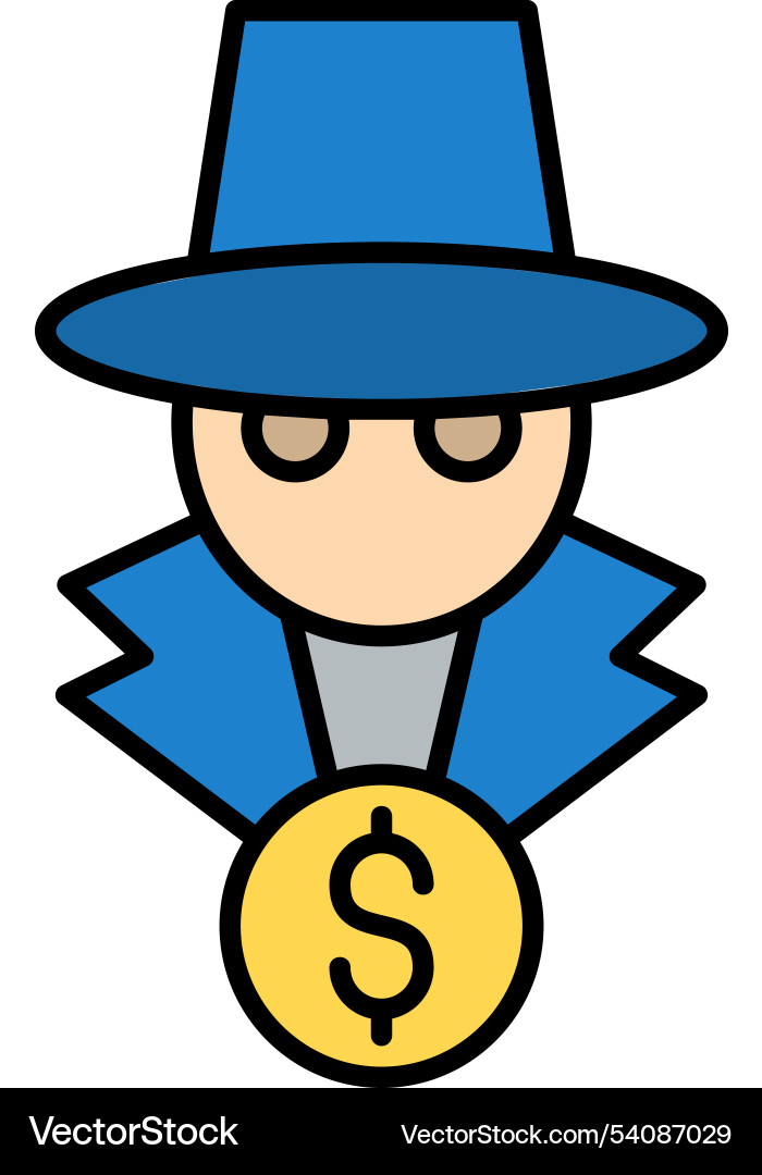 Fraud line filled icon design Vector Image