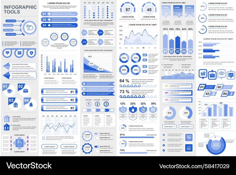 Infographic Data Elements Collection Vector Image
