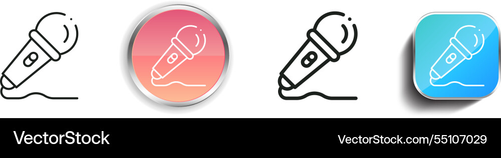 Karaoke icon thin linear regular and button style vector image