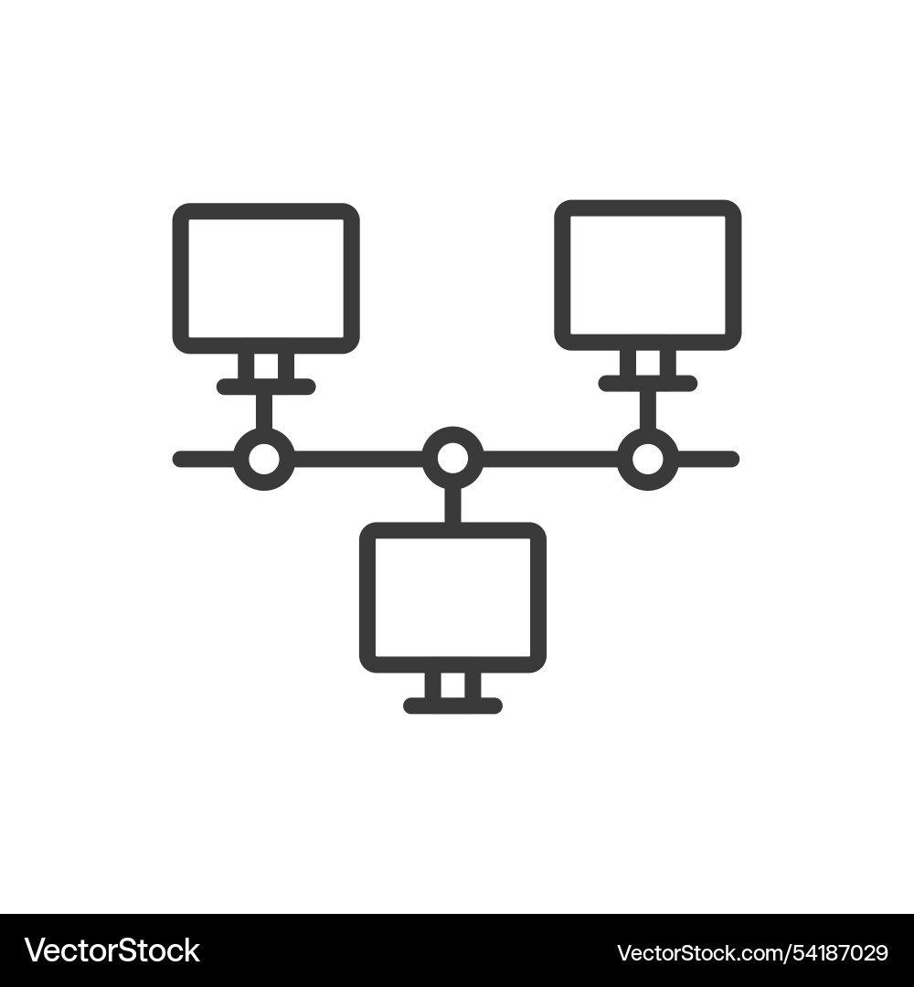Lan icon in line design network connectivity Lan icon in line design network connectivity vector image