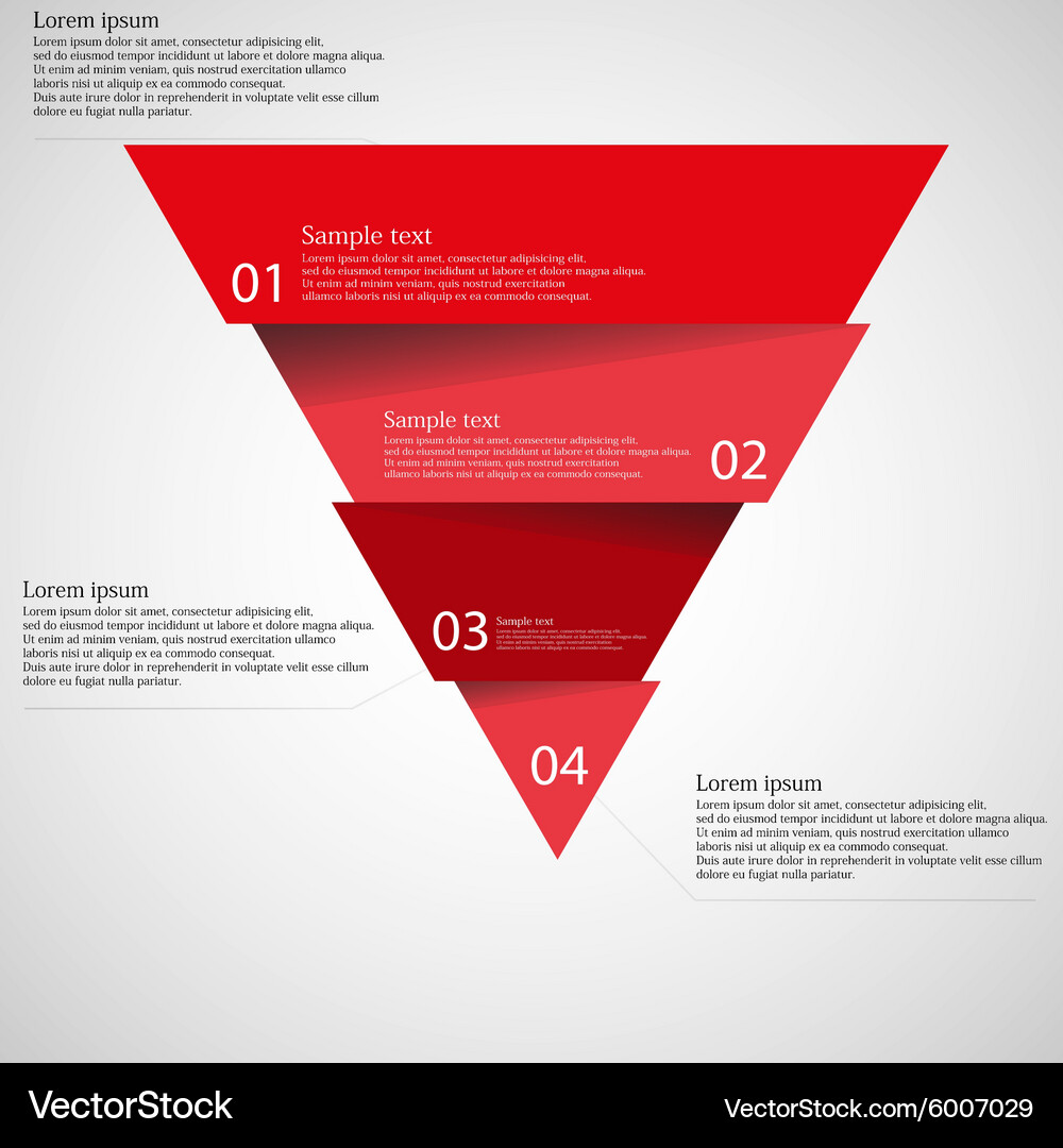 Light inforgraphic with triangle divided to four Vector Image