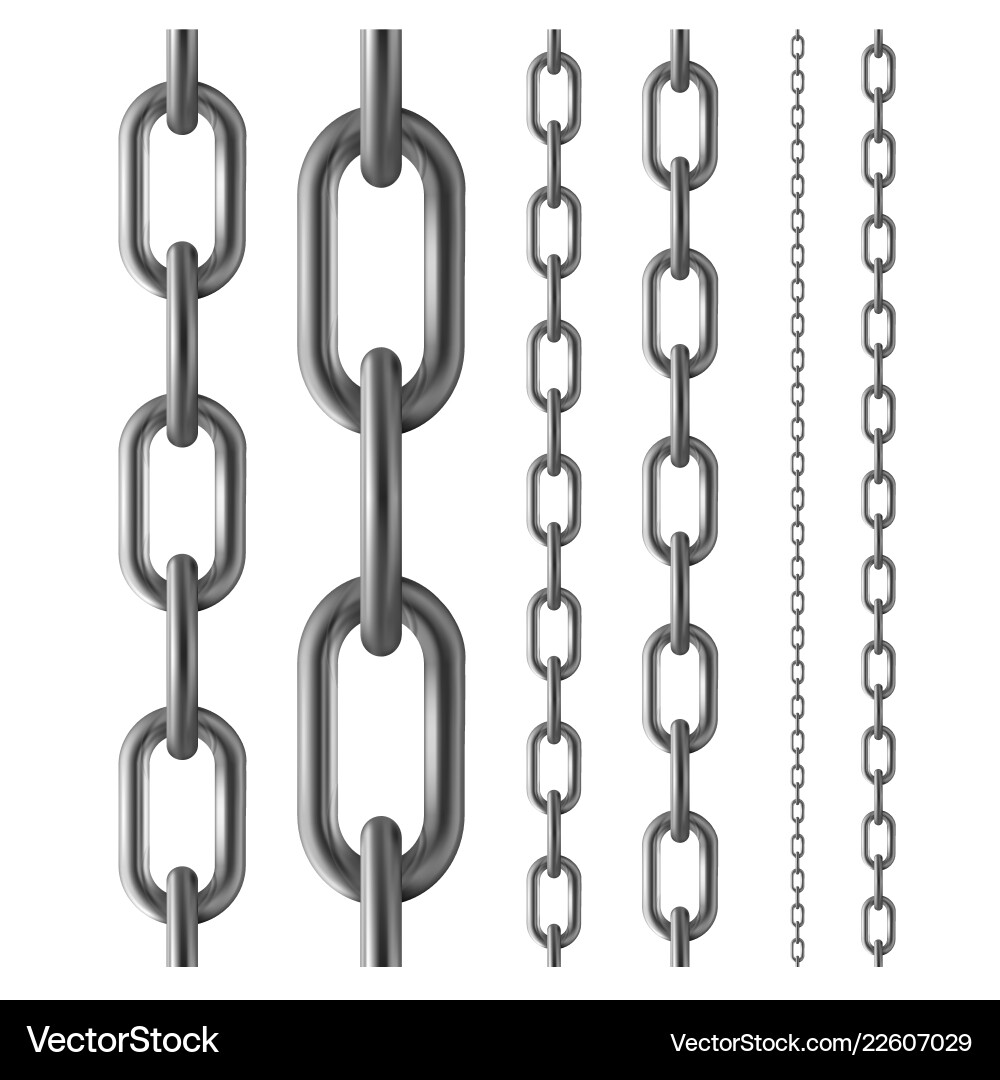 Metallic Chain Set - Shiny & Seamless Vector Image