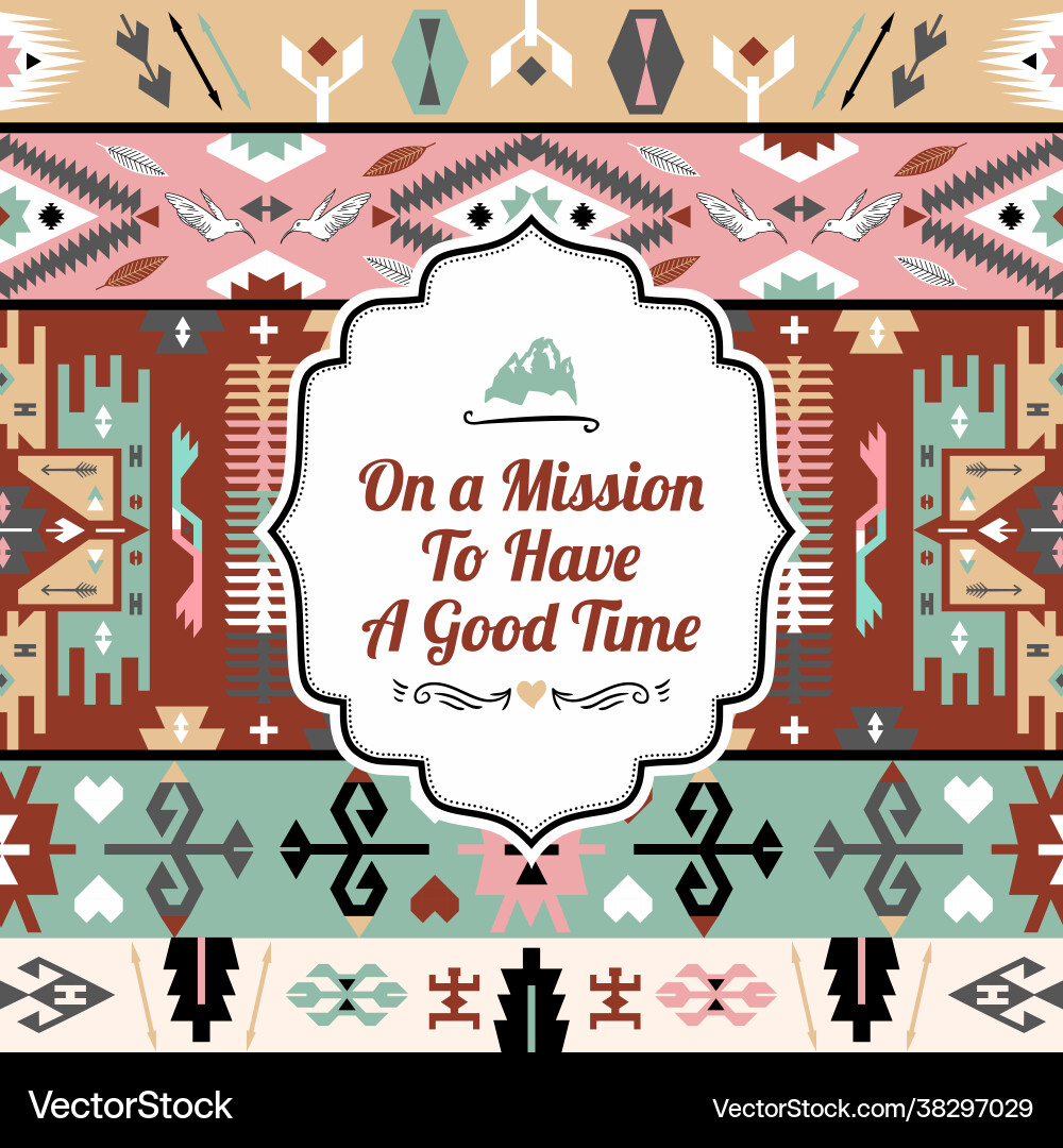 Native colorful aztec seamless pattern Native colorful aztec seamless pattern vector image