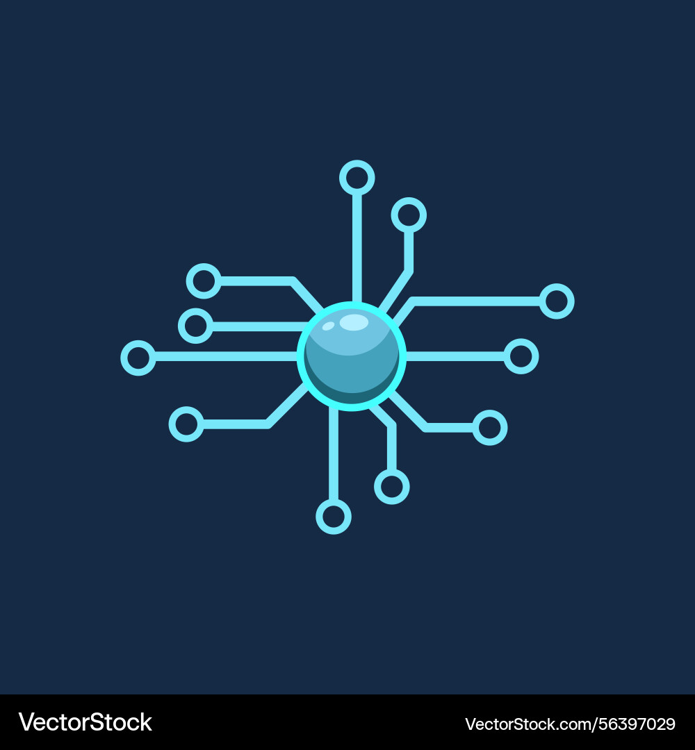 Neural network artificial intelligence futuristic Neural network artificial intelligence futuristic vector image