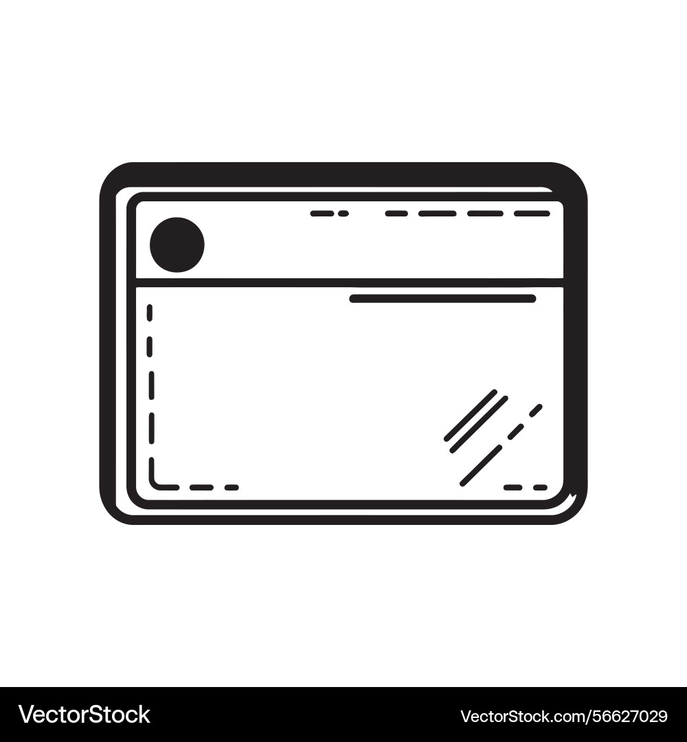 Outline icon of rectangular mirror with rounded Vector Image