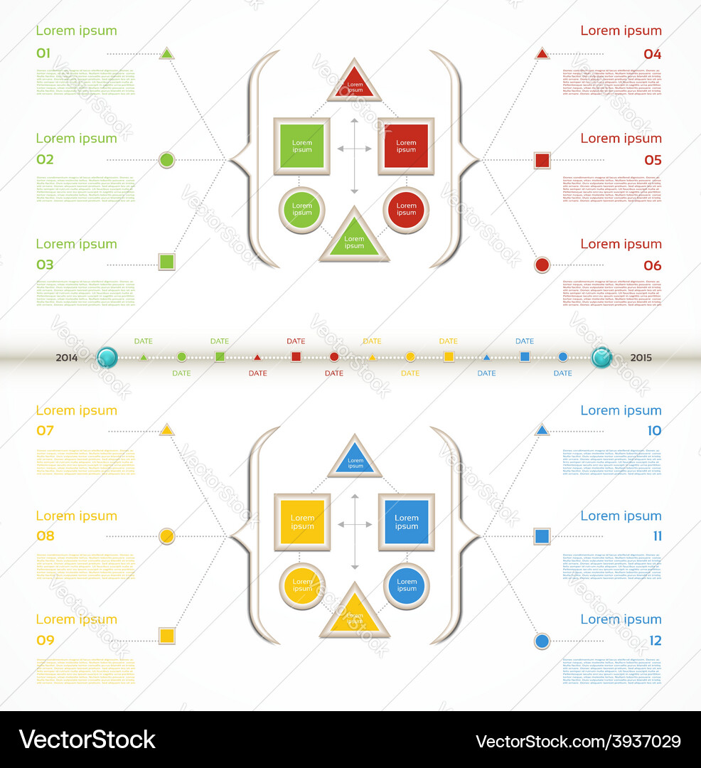 Progress Chart Background - Circular Timeline Vector Image