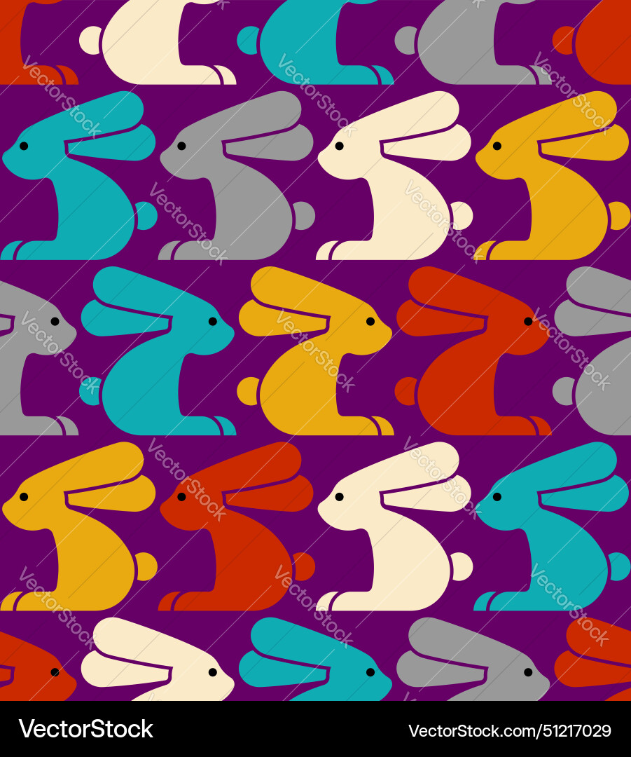 Rabbit Pattern Seamless Background vector image