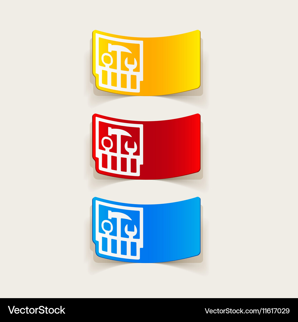 Realistic design element set of tools Vector Image