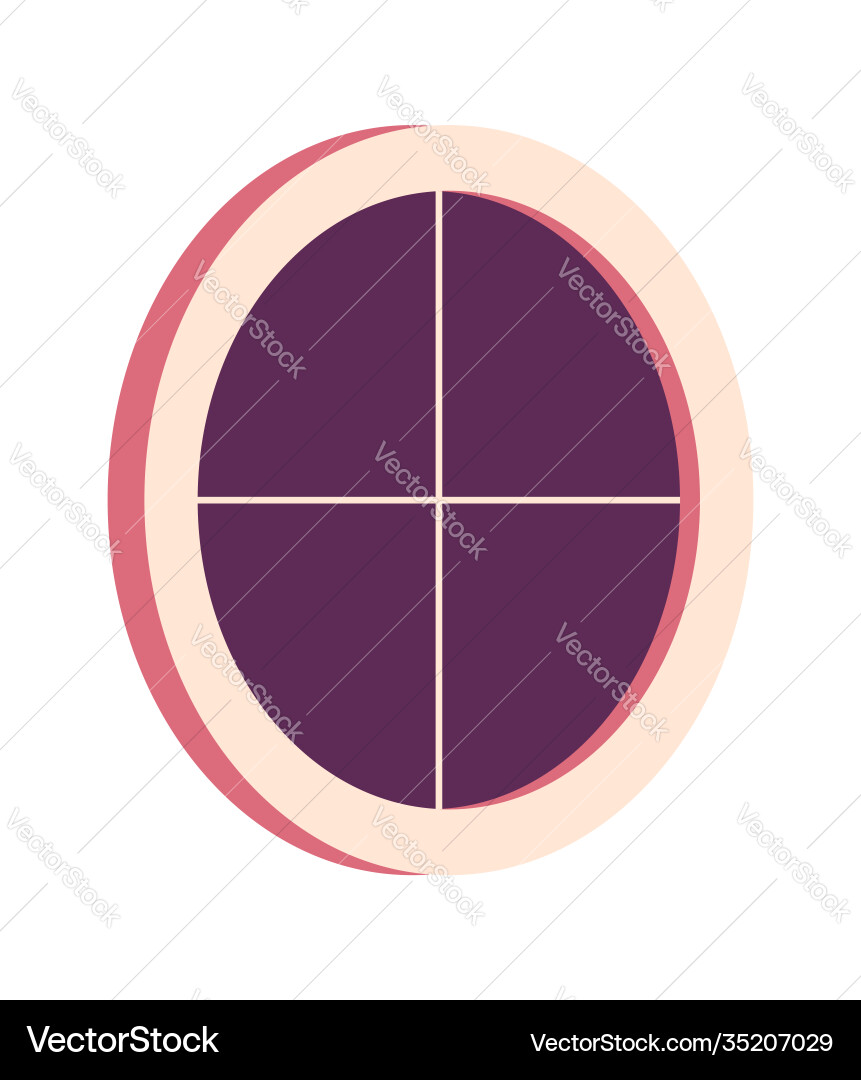 Round window icon architecture element cartoon vector image