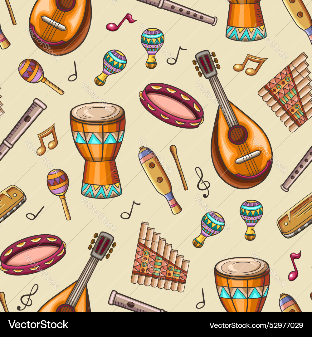 Seamless pattern with jazz musical instruments Vector Image