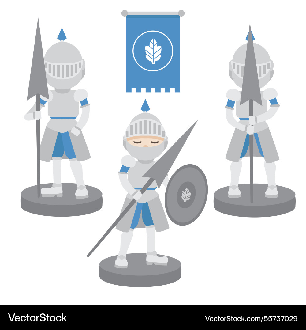Set of armor in different postures Vector Image