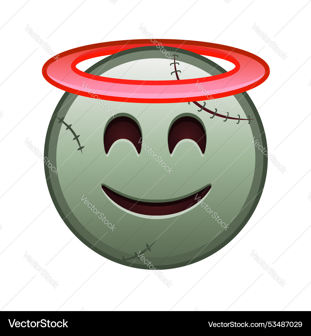 Smiling face with halo above head large size Smiling face with halo above head large size vector image