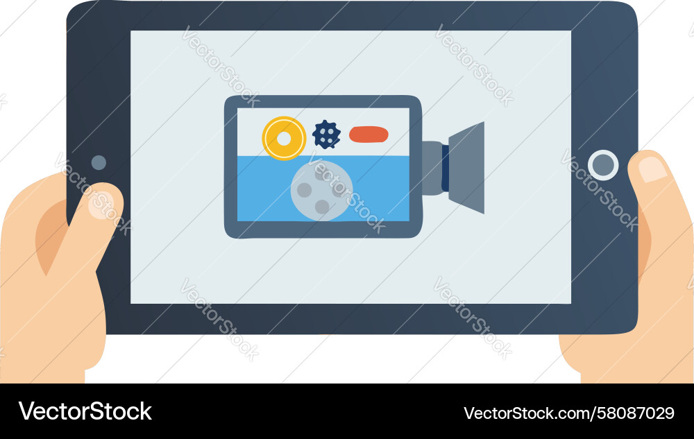 Tablet Video Recording Interface Vector Image