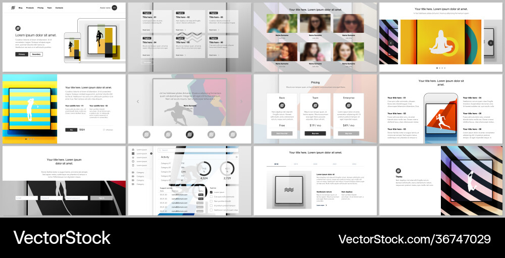 Templates for website design presentations Templates for website design presentations vector image