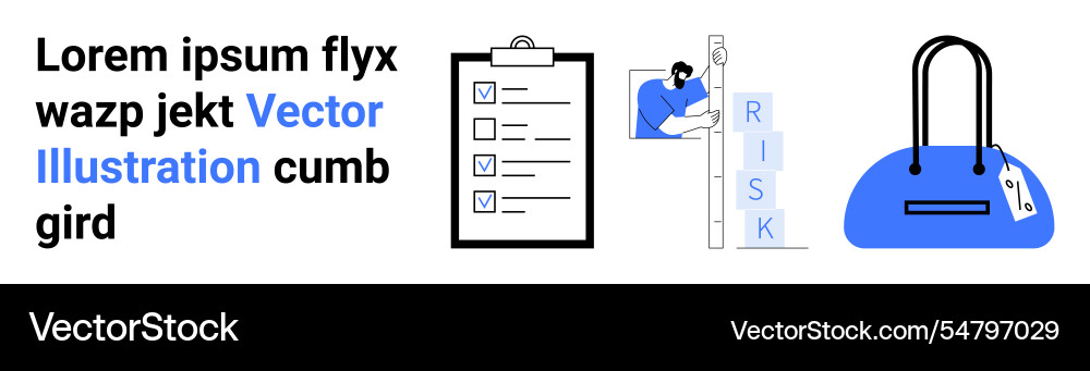 Typographic design with clipboard checklist Vector Image