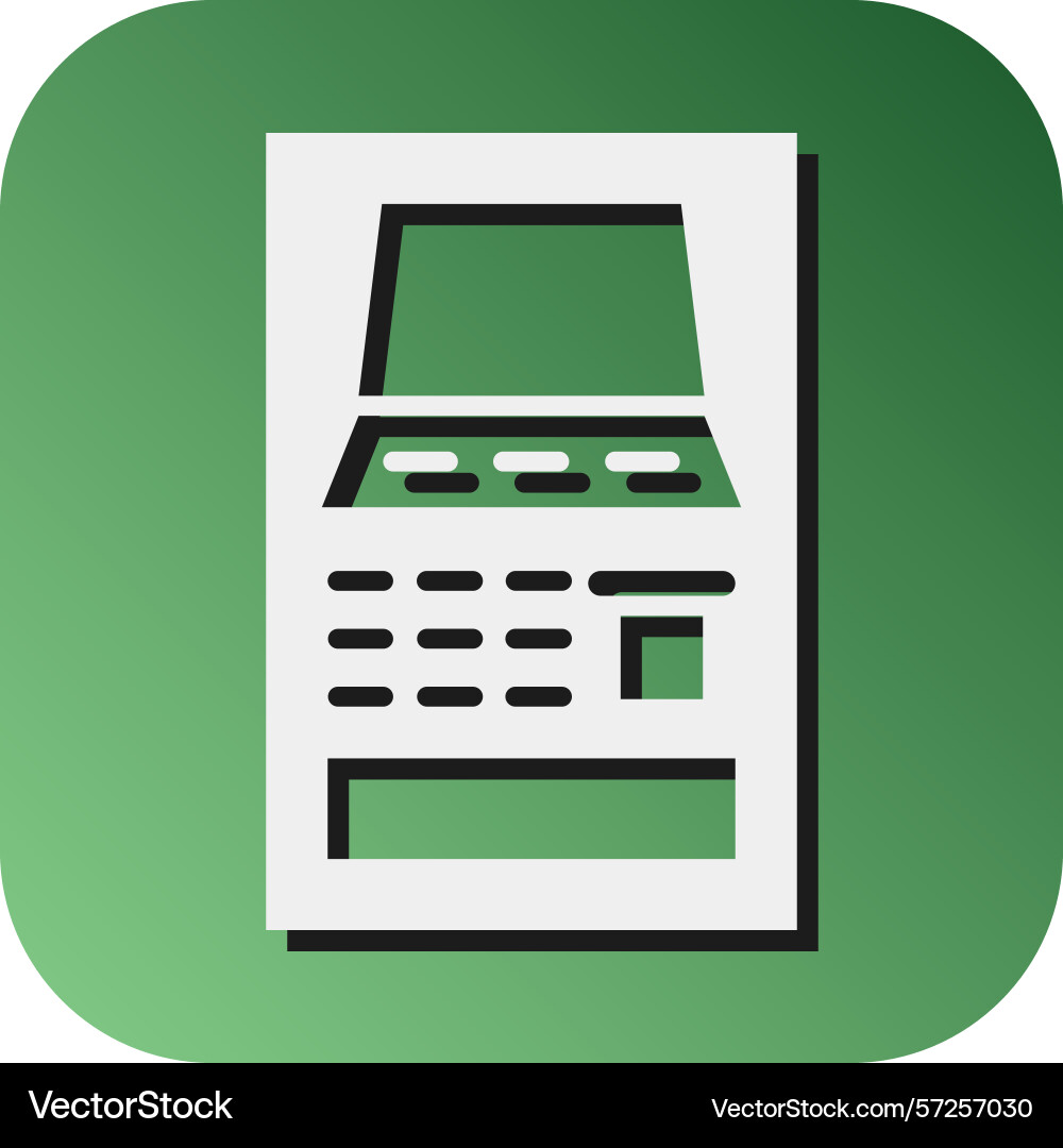 Atm machine glyph gradient background icon Vector Image