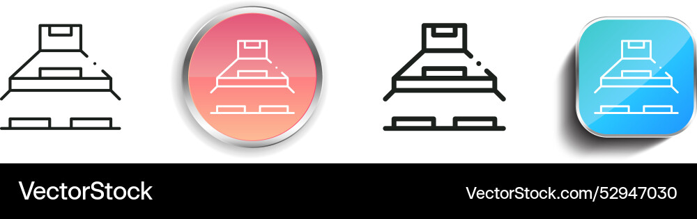 Cooker hood icon thin linear regular and button vector image