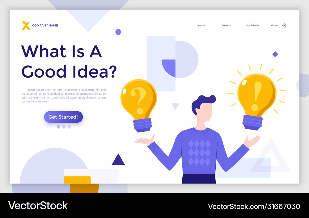Flat landing page template Flat landing page template vector image