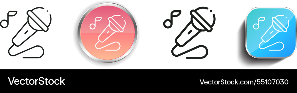 Karaoke icon thin linear regular and button style Karaoke icon thin linear regular and button style Vector Image