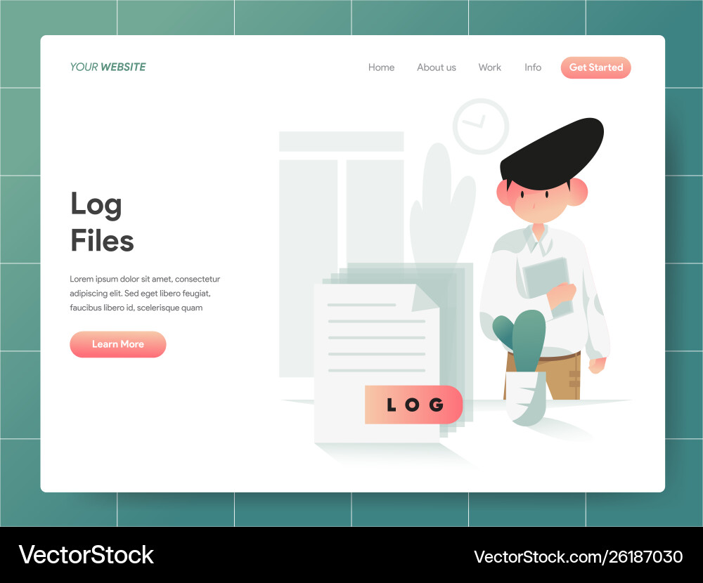 Log File Management Concept vector image