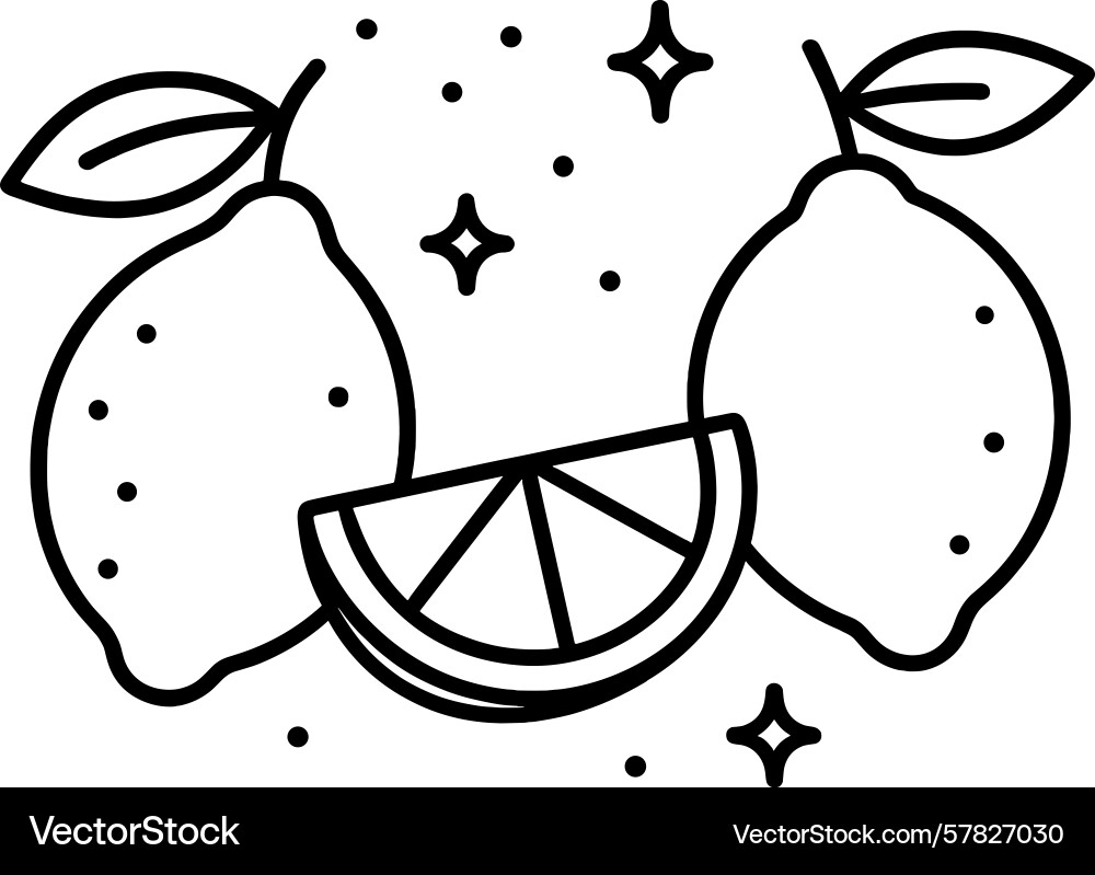 Set of simple web icons featuring lemons and lime vector image