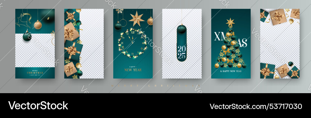 Set von 6 Geschichten Vorlage mit festlichen Ornamenten Set von 6 Geschichten Vorlage mit festlichen Ornamenten vektorbild