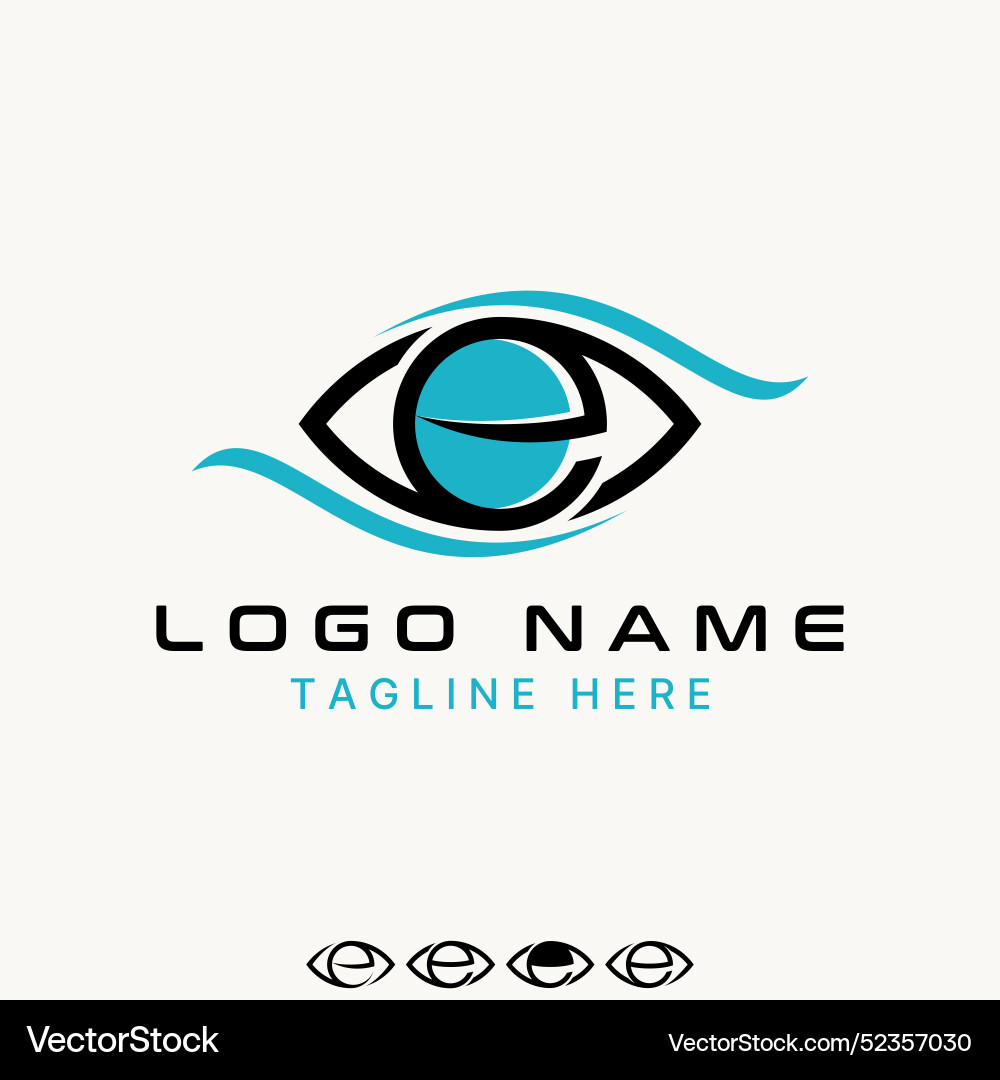 Stock initial e font unique art eye view swoosh Stock initial e font unique art eye view swoosh vector image