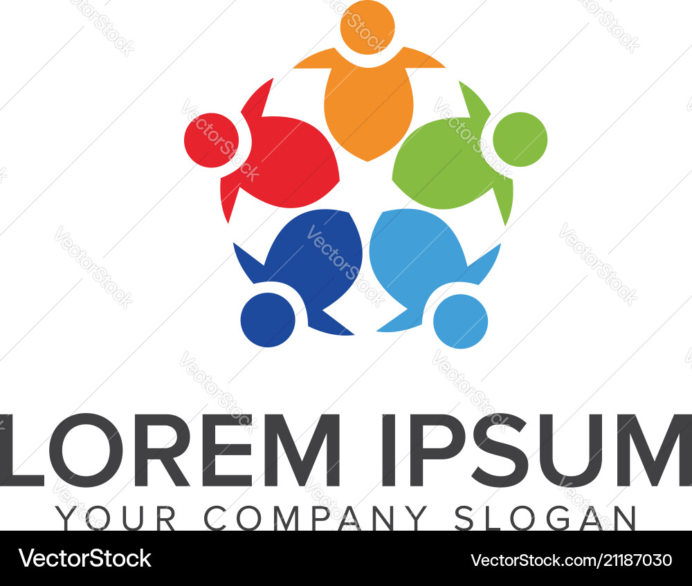 Teamwork Collaboration Logo-Konzept Vektorbild