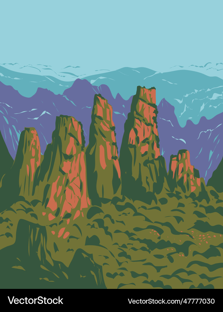 Zhangjiajie national forest park in hunan Zhangjiajie national forest park in hunan vector image