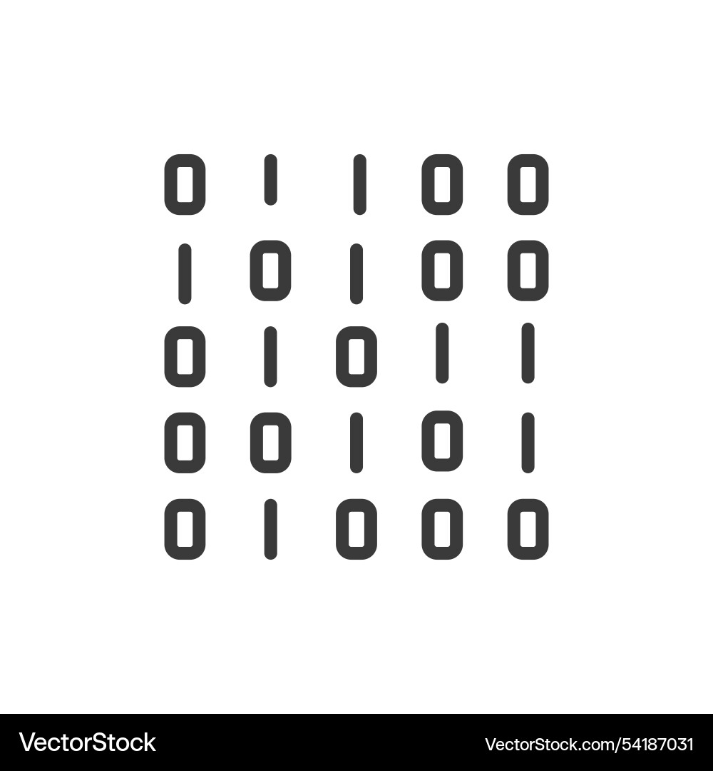Binary code icon in line design Binary code icon in line design vector image