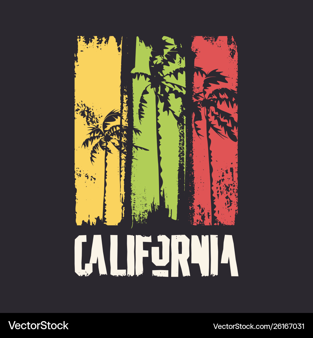 Graphic t-shirt design on topic california Graphic t-shirt design on topic california vector image