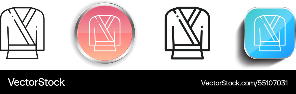 Karate icon thin linear regular and button style Karate icon thin linear regular and button style vector image