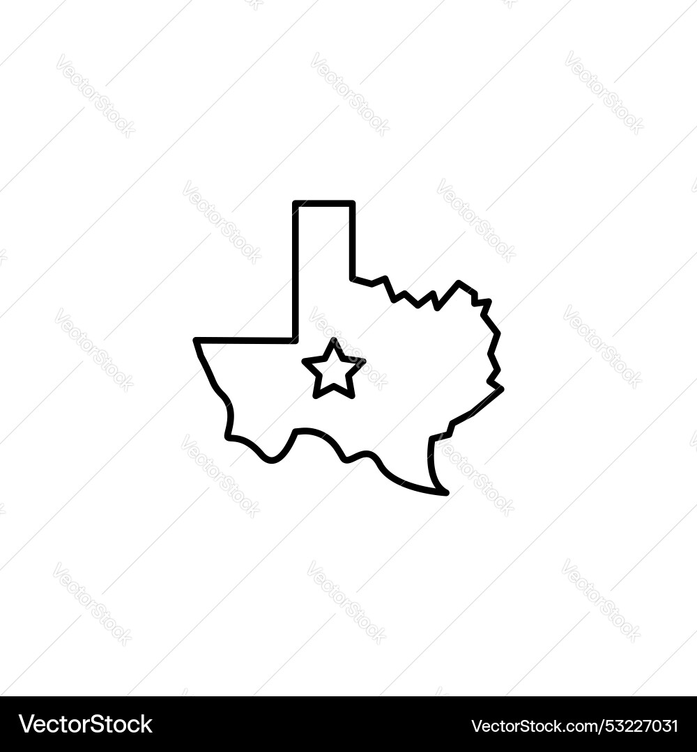 Texas map icon set state shape and flag symbol Vector Image