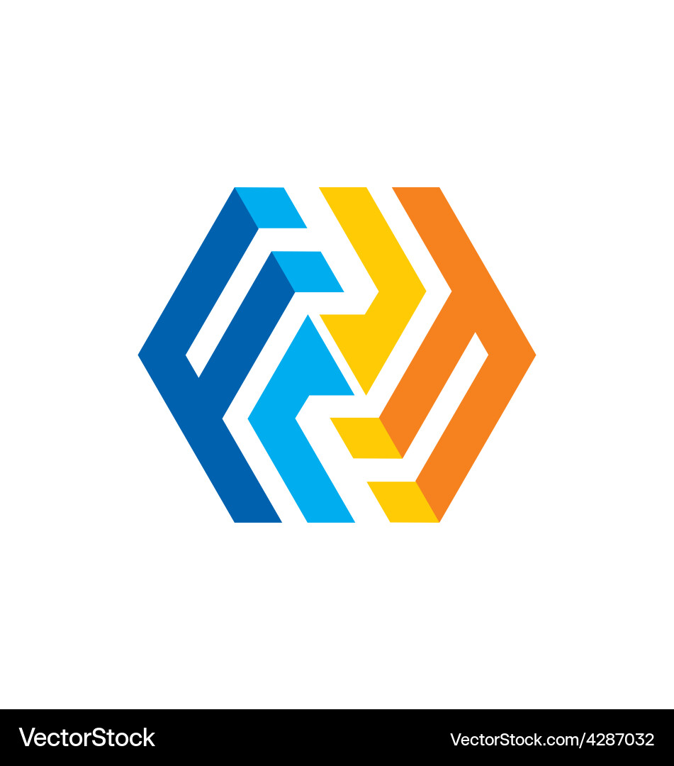 Abstract shape geometry circle color logo Vector Image