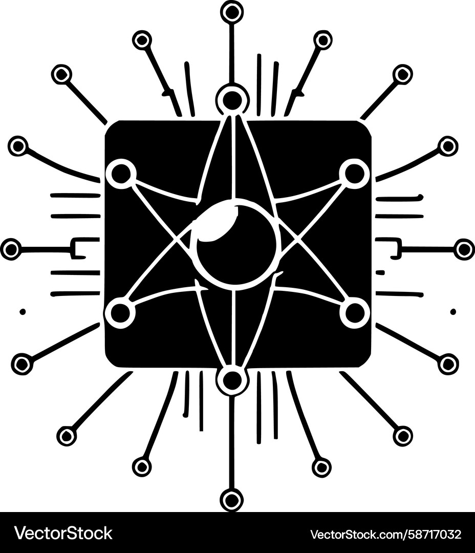 Atomic Circuit Network Vector Image