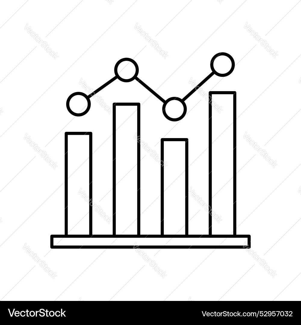 Bar chart icon outline style design isolated Bar chart icon outline style design isolated vector image