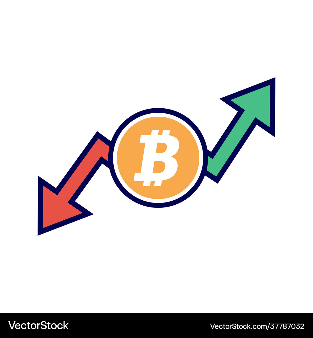 Bitcoin up and down arrow – Royalty-Free Vector | VectorStock