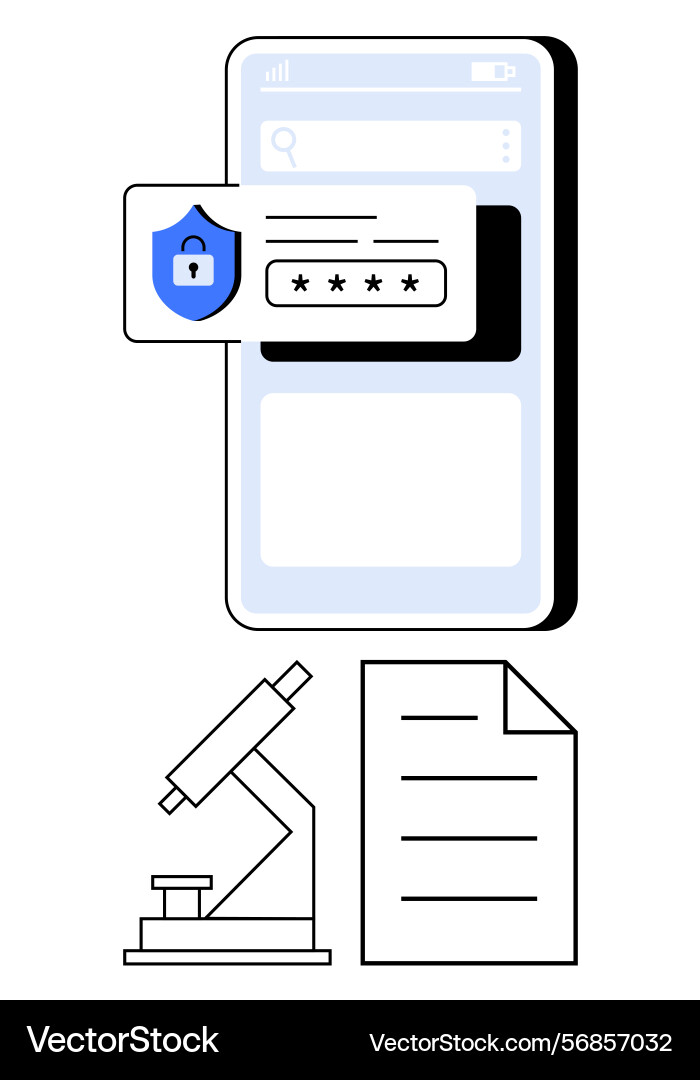 Data security concept with mobile screen password Data security concept with mobile screen password vector image