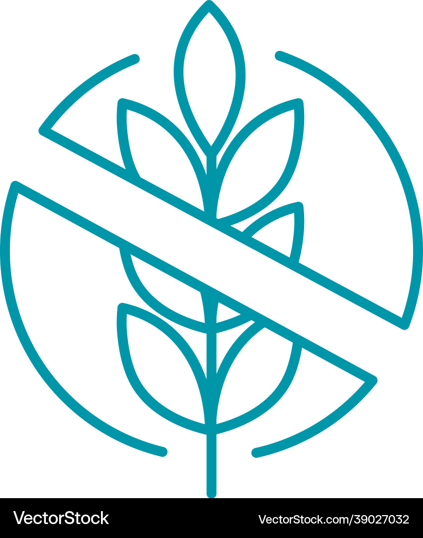 Gluten free sign dieting control and nutrition Gluten free sign dieting control and nutrition vector image