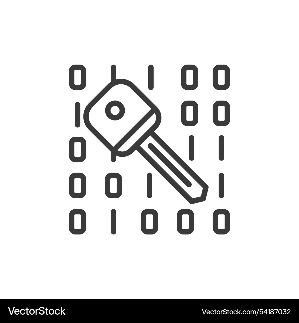 Key code icon in line design encryption Key code icon in line design encryption vector image