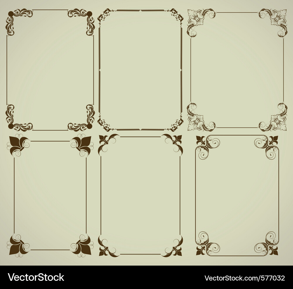 Set of simple decorative frames Vector Image