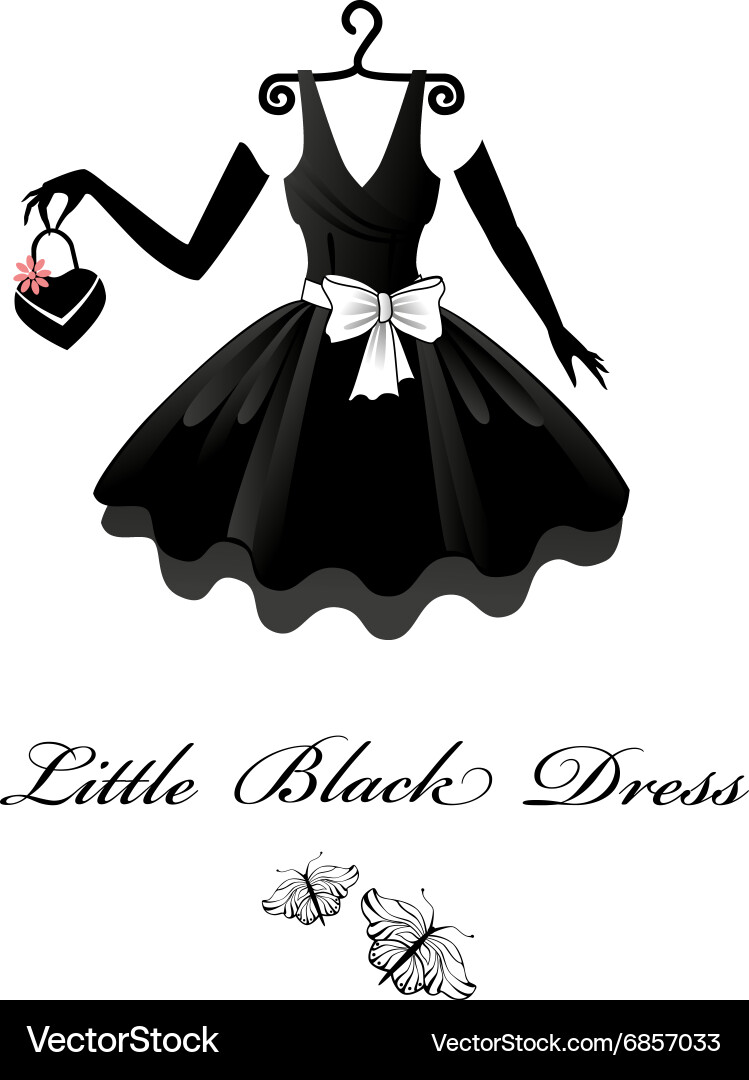Black Cocktail Dresses Vector Image