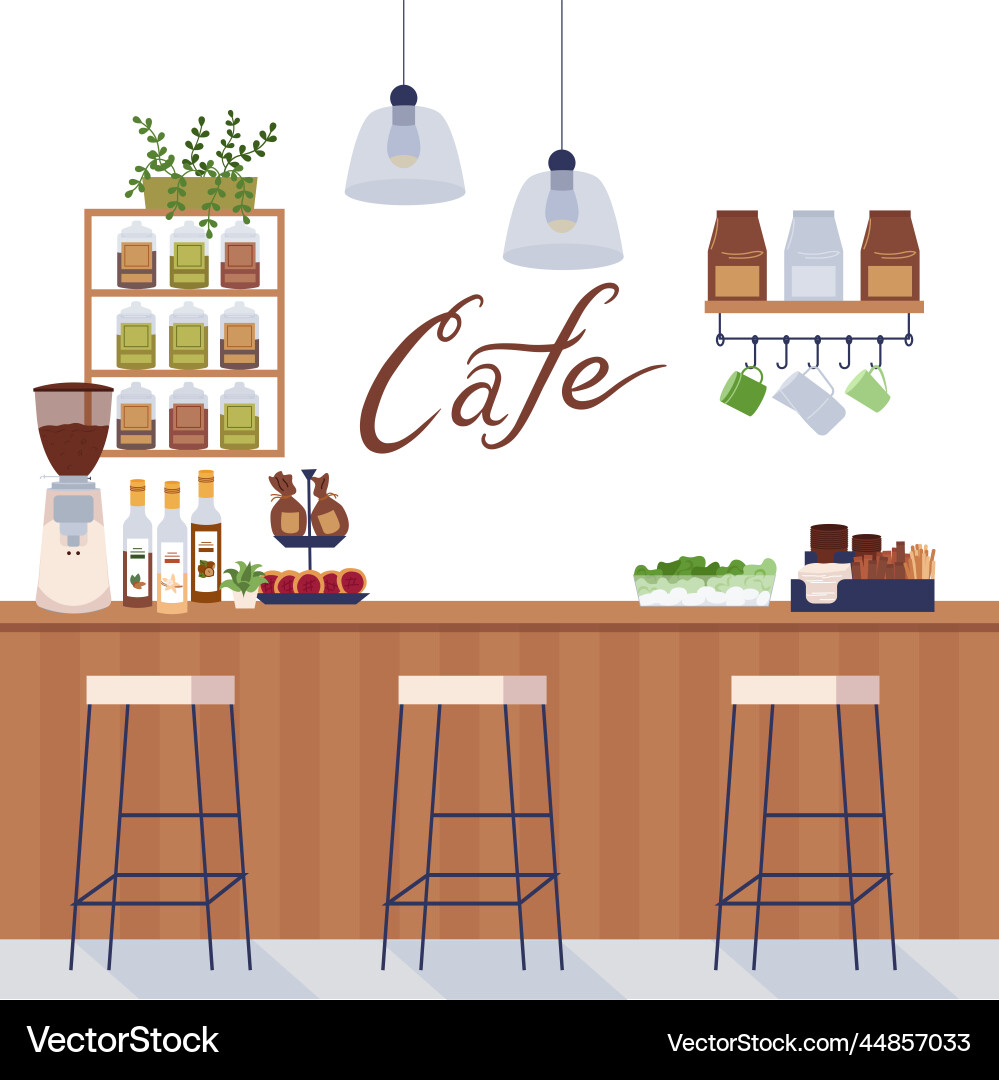 Cafe bar counter background Cafe bar counter background vector image