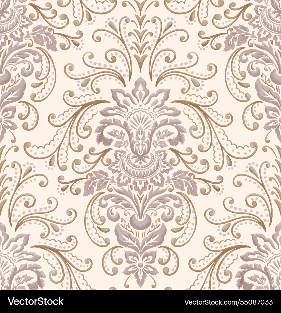 Damask seamless pattern element classical Damask seamless pattern element classical vector image